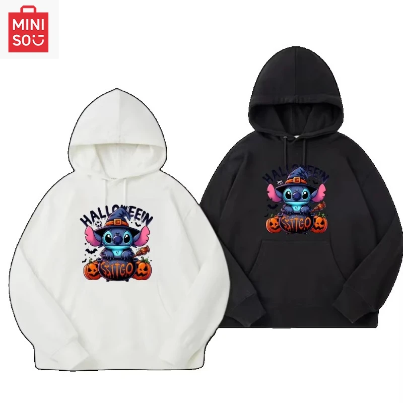

Disney Stitch Halloween Limited Print Sweater Autumn and Winter Men's and Women's Hooded Sweater Long-sleeved Pullover