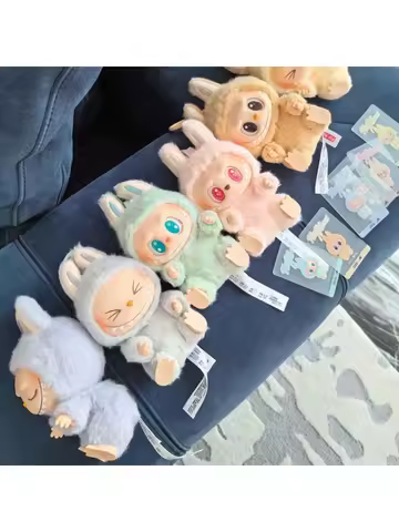 Hot 2 LABUBU  THE MONSTERS Sitting Party Vinyl Plush Blind Box Ornament pendant gift