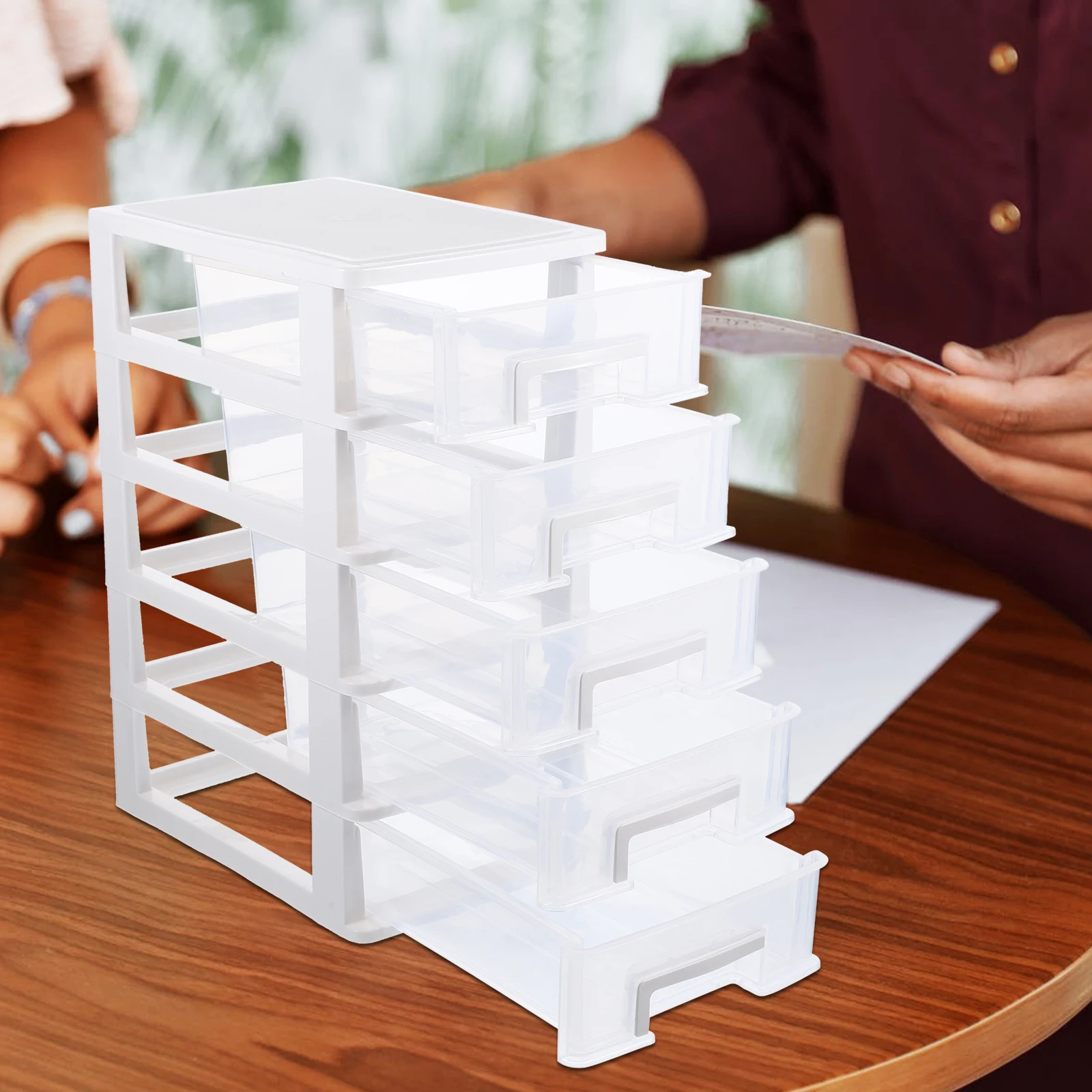 

Multi-Layer Drawer Style Storage Case Transparent Tabletop Organizer Household Desk Organizer Storage Container