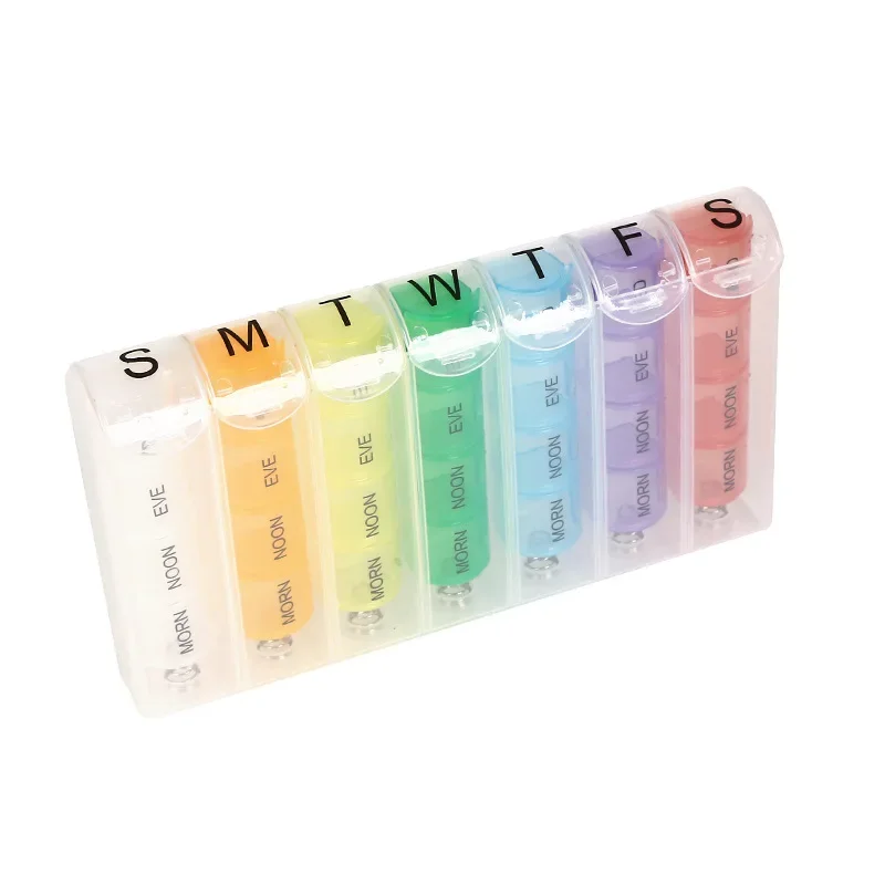 Portable Travel Pill Box 7 Days 28 Grids 4 Times A Day Pills Case Organizer Storage Container Tablets Vitamin Medicine Fish Oils