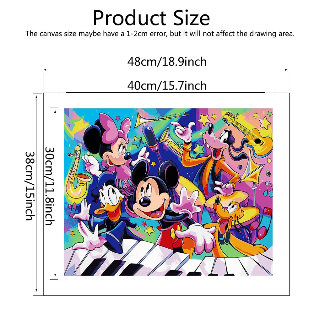 Disney Cartoon Drawing Pluto Princess Paint By Numbers Mickey Minnie Mouse Painting Goofy Wall Decor Living Room Holiday Gifts