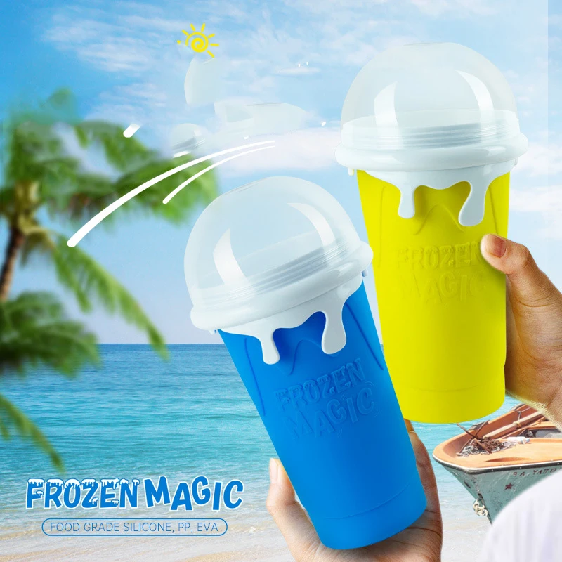 Rápido-congelado smoothie copo caseiro milkshake garrafa lama e fabricante de agitação de resfriamento rápido copo de sorvete mágico slushy maker