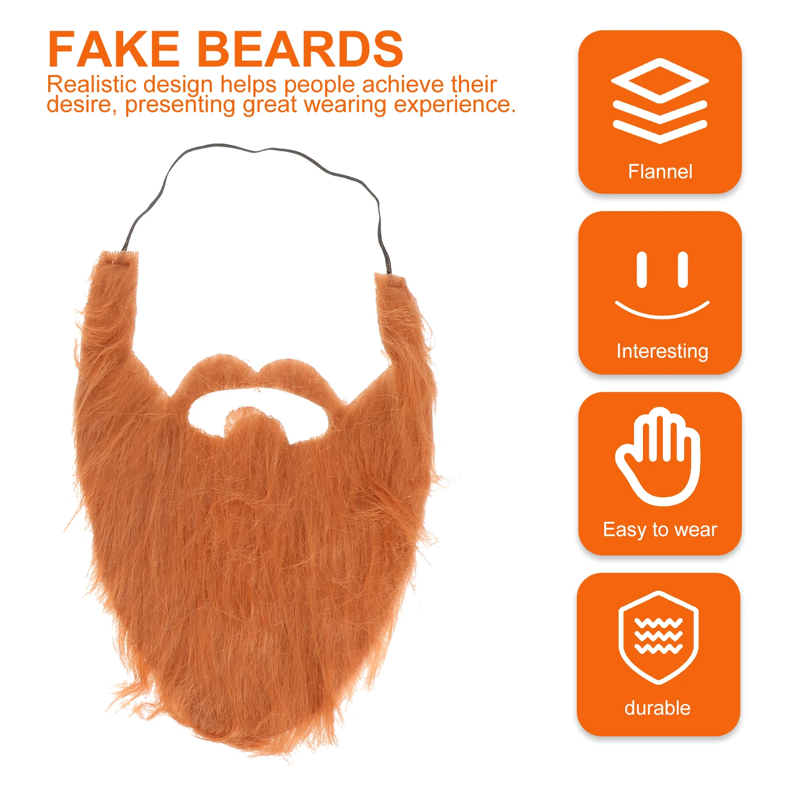 4 pezzi di barba finta puntelli barbe di Halloween baffi artificiali per il viso per costume uomo falso verde