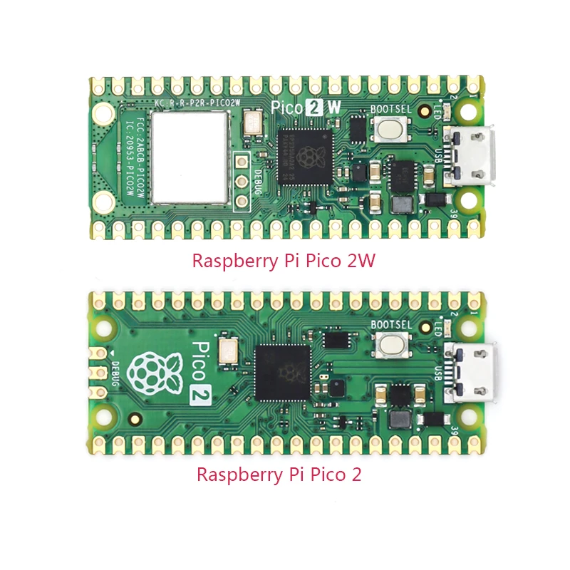 Raspberry Pi Pico 2 / 2W, Built Using RP2350, 2.4GHz 802.11n Wireless LAN and Bluetooth 5.2