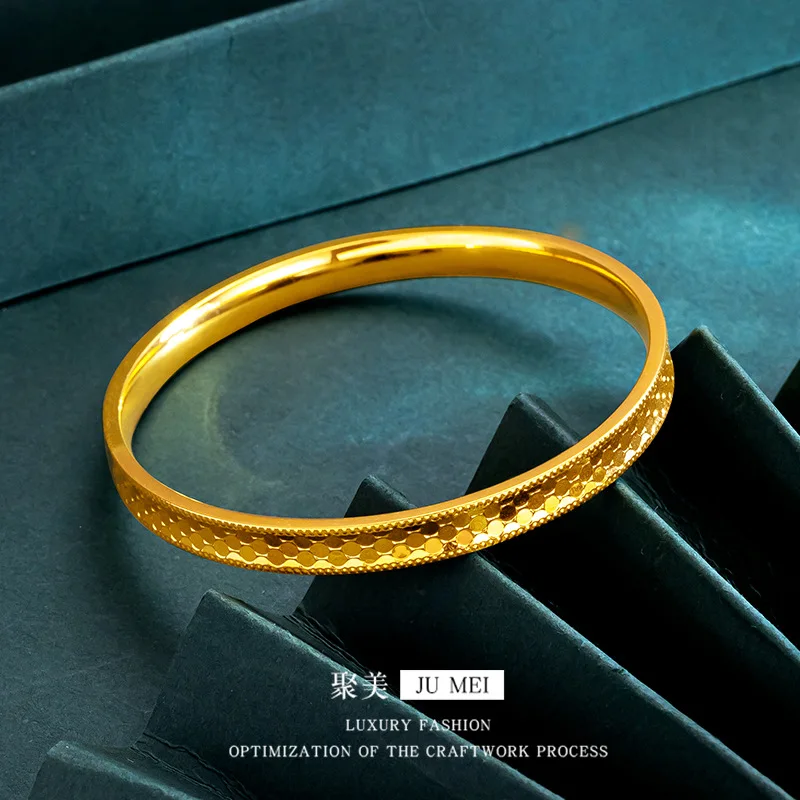 Viora Jewelry Luxury 24K 9999 Pure Gold real gold Dragon Scale Bracelet Sparkling Thickened Dragon Scale Bracelet