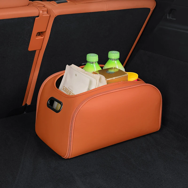 

1Pc Universal Car Boot Organizer, Luxury Leather Waterproof Storage Case for Auto Cargo, Suitable for Mercedes BMW Toyota