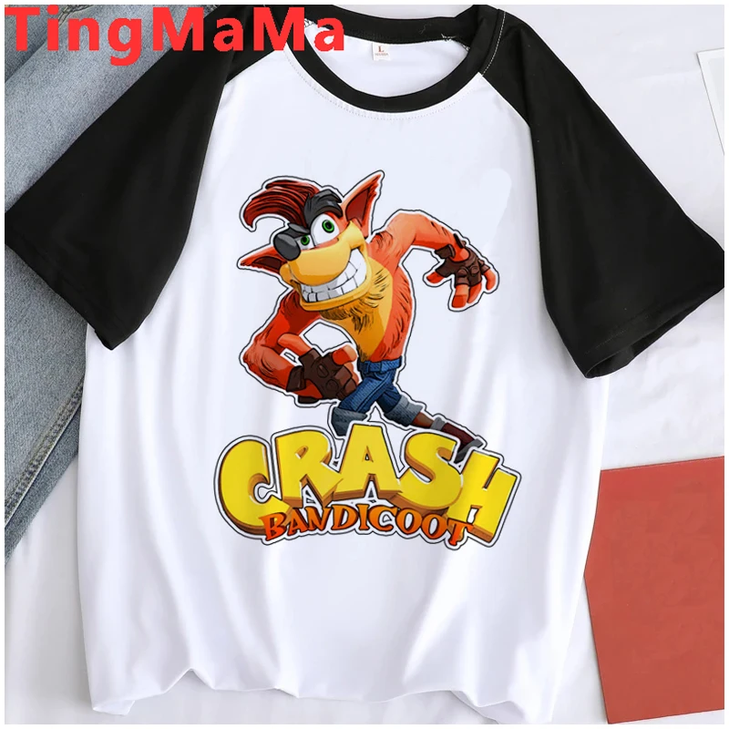 Kawaii Crash Bandicoot T Shirt Men Anime T-shirt Harajuku Shirt Cartoon Graphic Tees Unisex Fashion Hip Hop Tops Tshirt Male