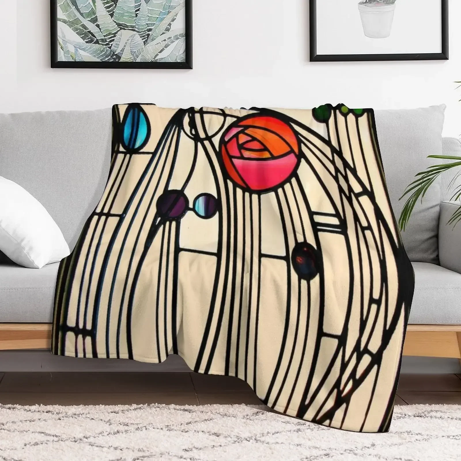 Charles Rennie Mackintosh design Throw Blanket Blankets Sofas Of Decoration Stuffeds for sofa Blankets