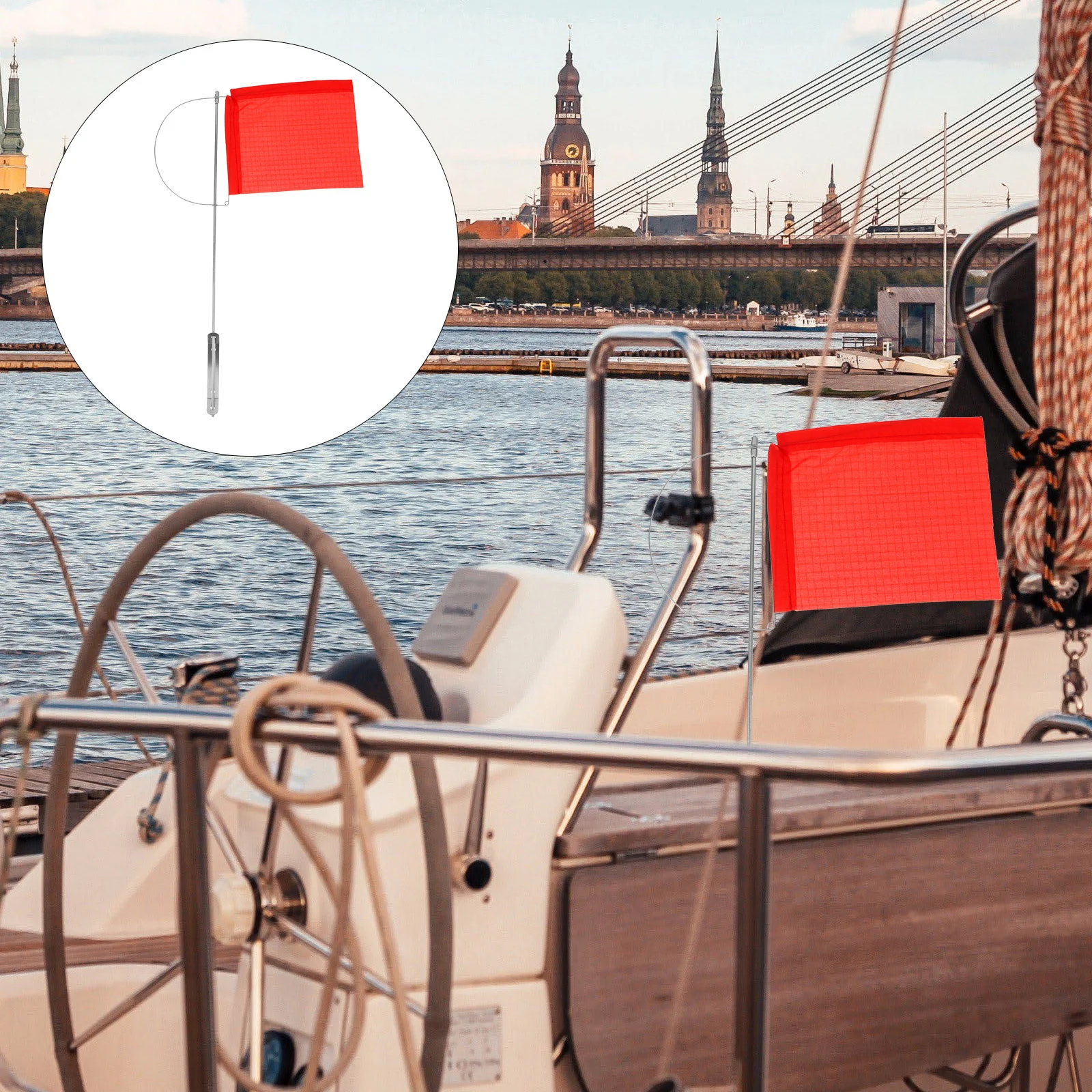 

Hanging Wind Direction Flag 130x110mm Stainless Steel Outdoor Heavy Duty Yacht Boat Wind Indicator Measurement Supply