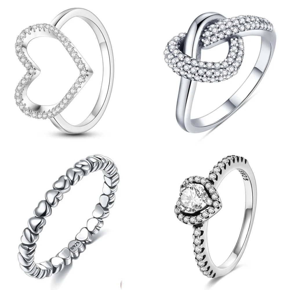 

925 Sterling Silver Minimalist Love Series Closed Ring For Women Original Valentine's Birthday Gift Wedding Jewelry Accessory
