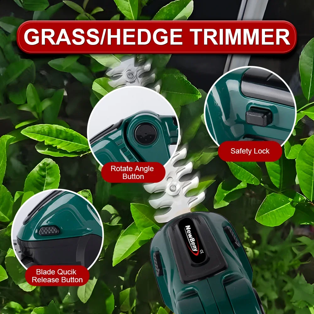 NEWBENY-Tondeuse à Gazon Électrique 2 en 1, Ciseaux pour Arbuste de Jardin Domestique, Outil Électrique pour Makita, Batterie 18V