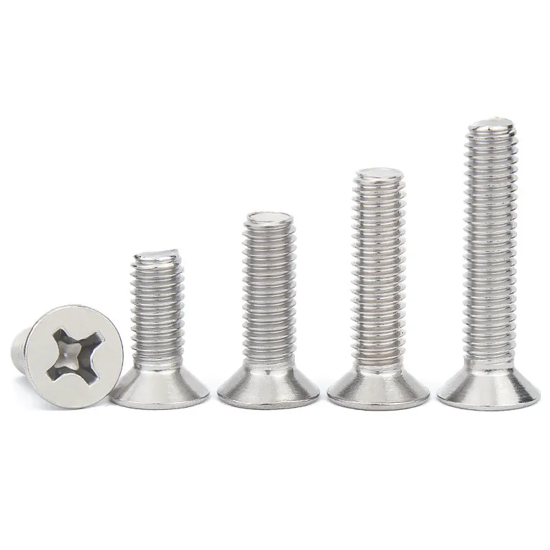 50 Unids M2 M2.5 M3 M4 ISO7046 JISB1111F GB819 304 Tornillos De Acero inoxidable de DIN965 REBAJADAS Cabeza Plana Tornillo HW029