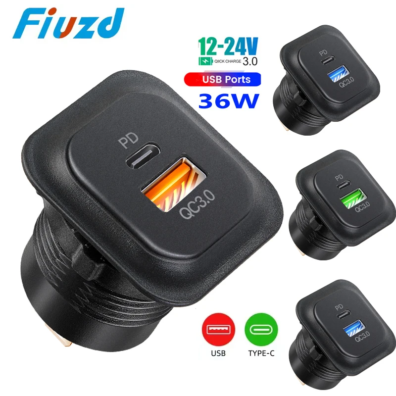 Quick Charge 3.0 Dual USB Fast Car Charger Socket Accessory fast PD 3.0 adapter for ford focus mk2 passat b8 assecories