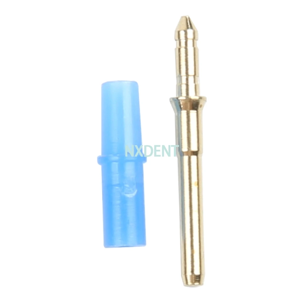 

New Style 980sets/bag 1.6*18mm Dental Brass Small Conjunction Nail Pin with Plastic Blue Sleeve On Stone Model tool