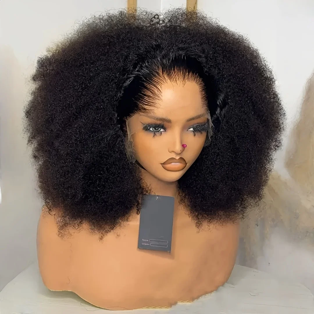 

Бесшовный длинный (26 дюймов) натуральный черный кудрявый парик с кружевной передней частью, плотность 180%, мягкий, предварительно прорезанный, для женщин, синтетический, с афро-эффектом и имитацией детских волос