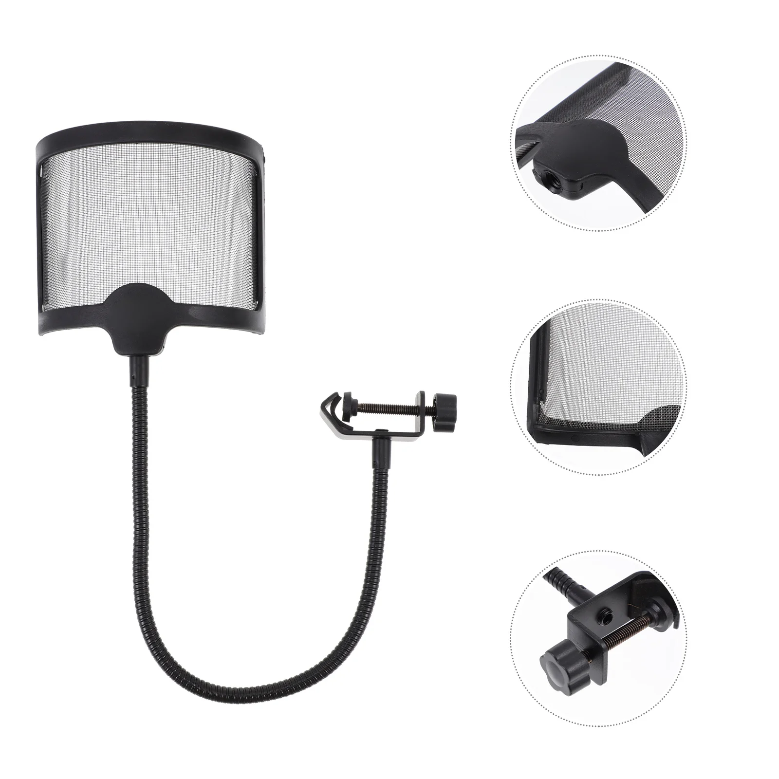 

1Pcs Professional Microphone Wind Screen Filter Shield Anti- Reduction for Recording Singing Speaking Black Large Mic