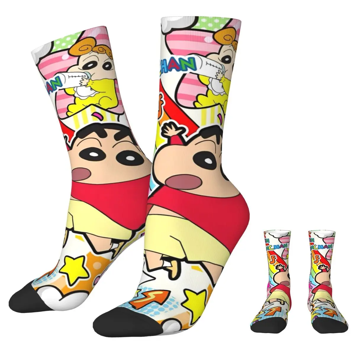 Crayon Shin-chan Himawari Shiro Sock Funny Male Men Socks Casual Japan Anime High Quality Women Sock Spring Summer Autumn Winter