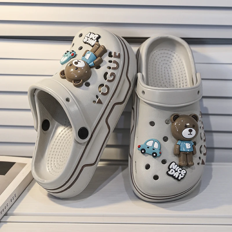 Children Shoes Boy Sandals Summer Beach Water Clogs Cute Cartoon Bear Casual Sports Boy Girl Shoes Slipper Sandals