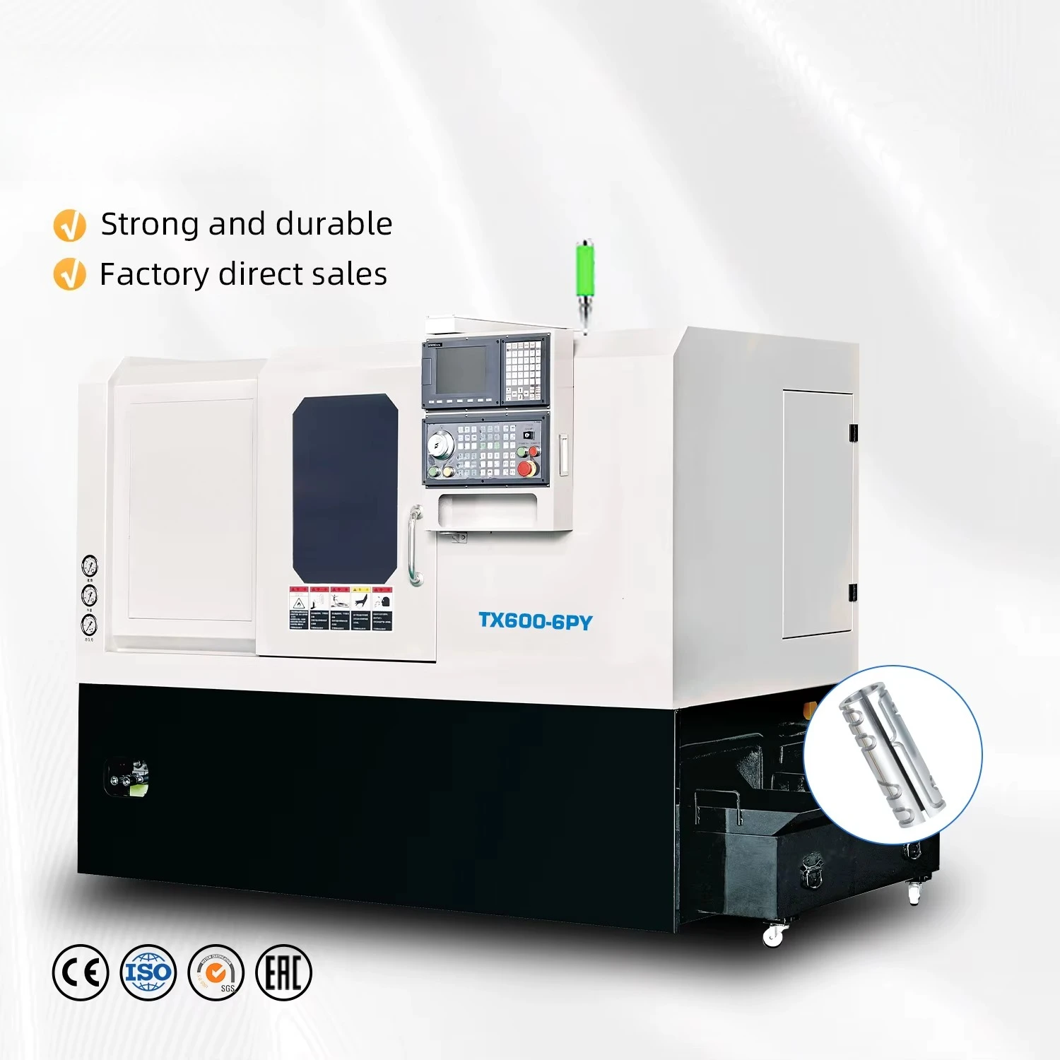Turret Type with Y Axis CNC Lathe Machine Turning and Milling Function Syntec System with 15 Tools Stations