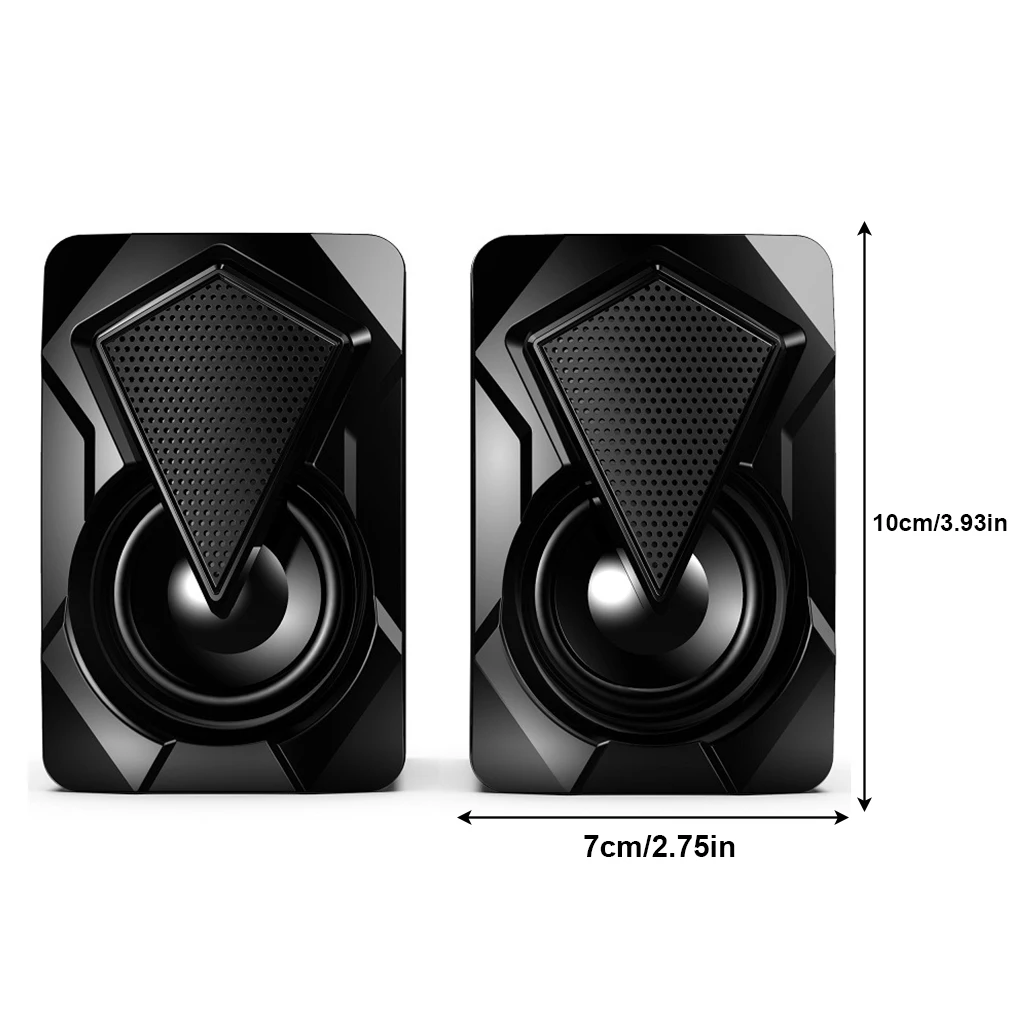 1 Pair Computer Speakers Stereo USB RGB Loudspeakers 3 5mm Wired LED Light Portable Desktop Subwoofers