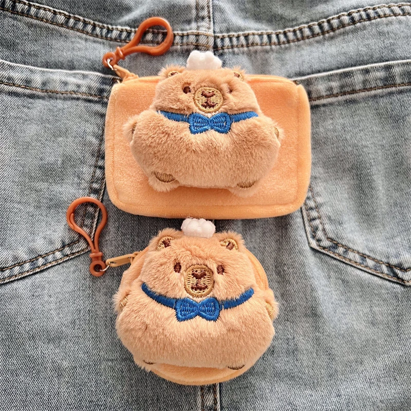 

Capybara Anime Plush Coin Purse Lovely Cartoon Earphone Storage Bag Mini Money Change Pouch Bag Pendant Children Kids Gift