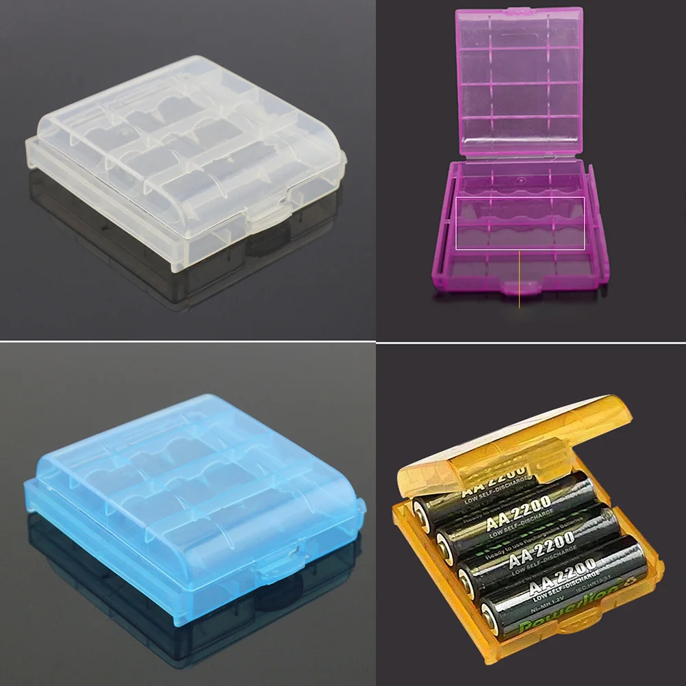 

20Pcs Transparent Portable Organizer Storage Case Leakproof Cover Aa Aaa Holder Compact Carrying Box