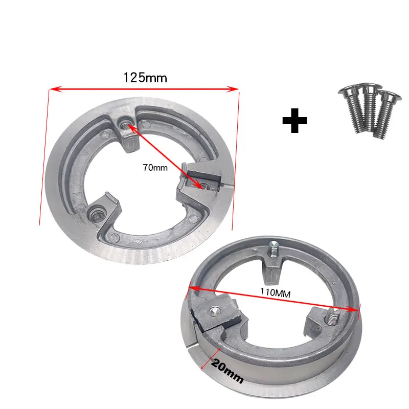 110mm Motorcycle Rear Drum brake Disc Brake 70mm Hole Conversion Tightening Ring for 220mm Disc Electric Scooter E-bike Moped