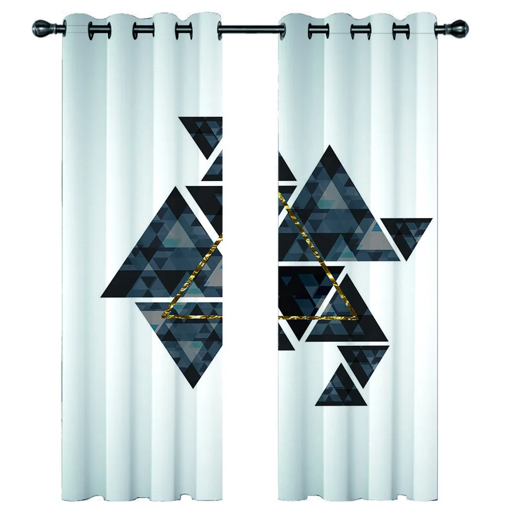 

HUANZHUANG Elegant Room Curtains Creative Geometric Triangles Best Selling Bohemian Style Living Room Bedroom Home Decor Curtain