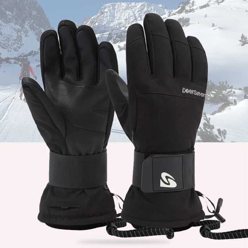 

Winter Thermal Ski Gloves Men Women Touchscreen Snowboard Gloves with Built-in Wrist Support Windproof Riding Gloves