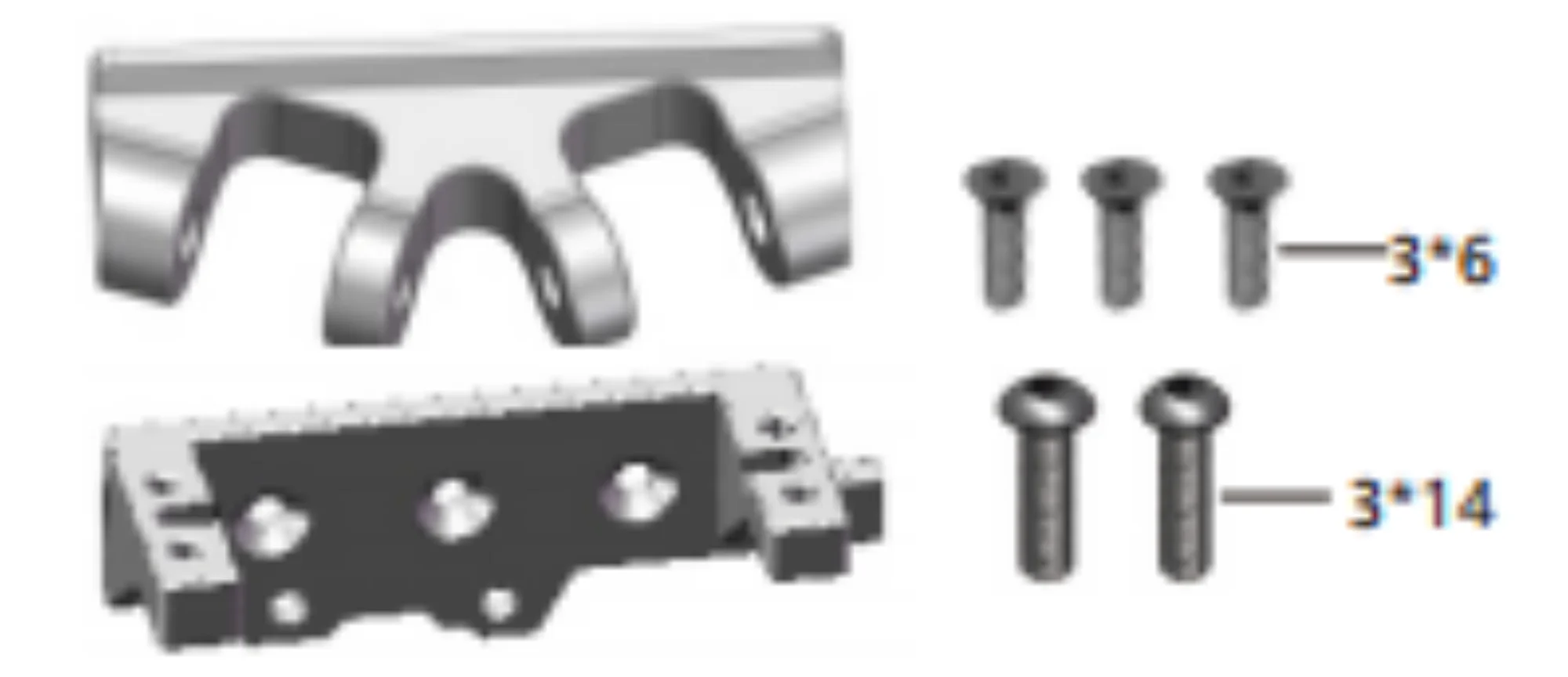 RGT Spare Parts P860143 Front Upper Link mount and Servo Mount(AL.) For EX86160  1/10 RC  Remote Control  Vehicles