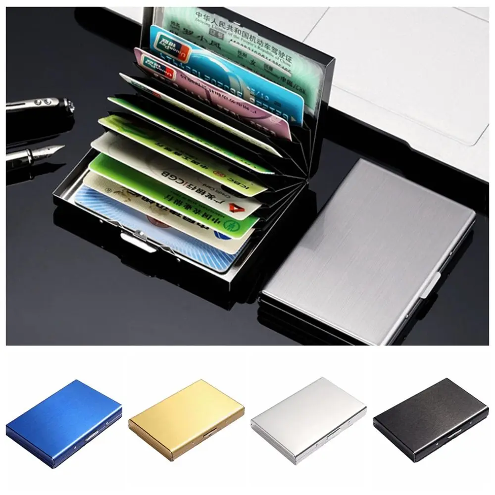 Stainless Steel Business Card Holder Cards Album Multi-card Bit Bank Card Case Water-proof Travel Accessories RFID Card Holder