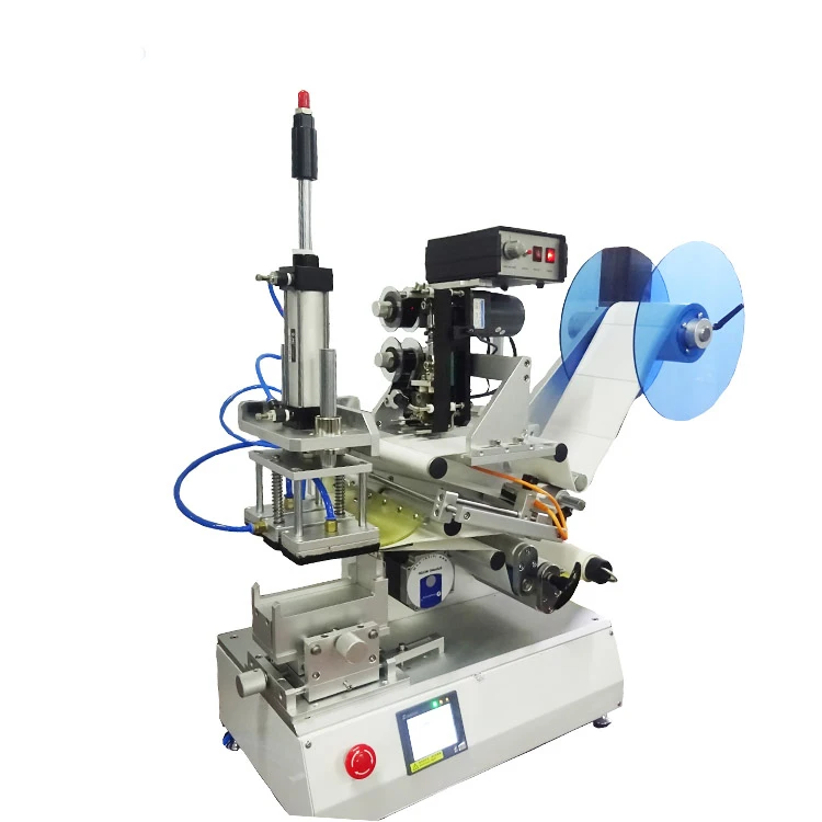 

Plastic Bags Label Stick Label Machine Square Flat Pouch Bottle Manual Semiautomatic Flat Surface Desktop Labeling Machine