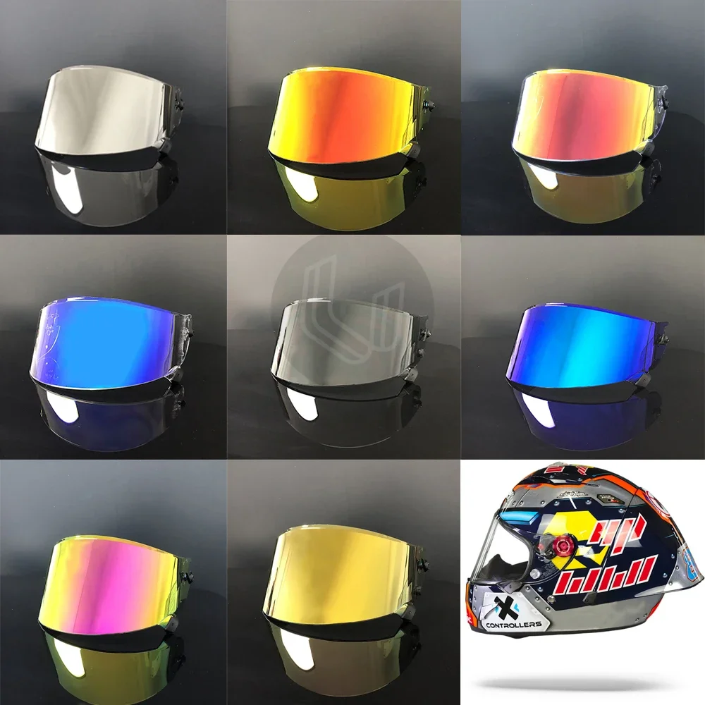 Visière de casque de moto Race R Pro GP, placage de lunettes, argent, lentille de remplacement rouge, Shlavabo Race-R Pro GP