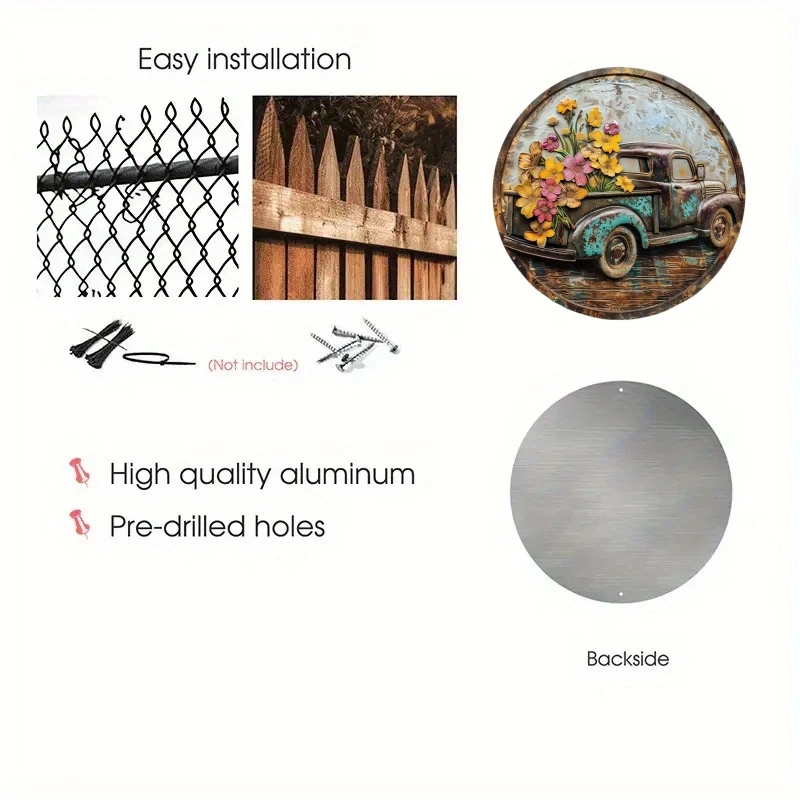 Round Metal Aluminum Sign Art Painting Wreath Decorative Plates Entrance Decor Gift Mask Theme For Bar Club Home Room Wall Decor