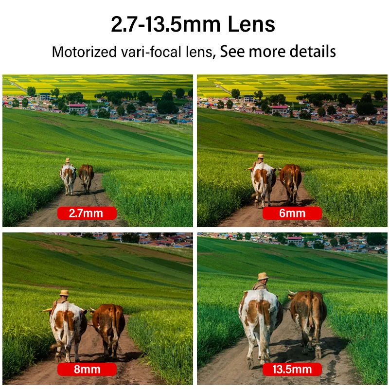 Dahua WizSense 8MP Motorized Zoom Lens Camera Outdoor 4K Perimeter Protection CCTV Night Vision 60m Built-in Mic HFW3841T-ZS-S2