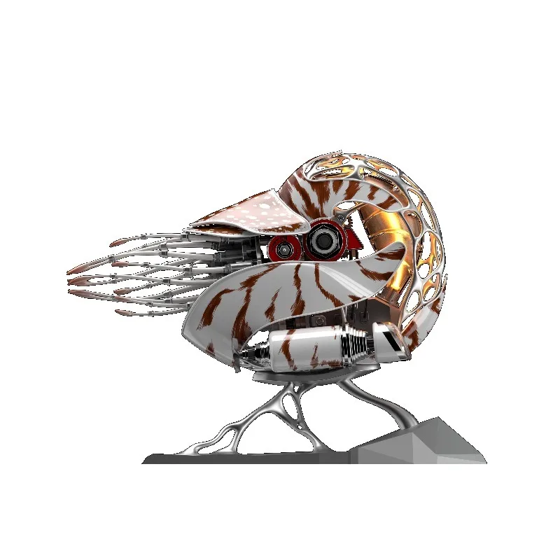 Mechanical Nautilus, White Version, Pure Metal Assembly TYPE-C Charging, Art Ornament