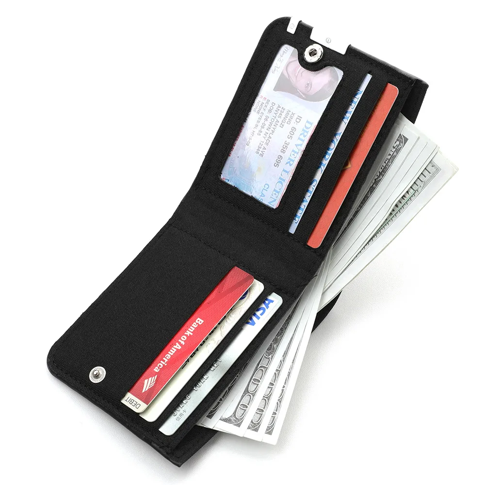 محفظة رجالية عالية الجودة كارتونية قصيرة من القماش قابلة للطي بسحاب وإبزيم متعدد الوظائف للعملات المعدنية