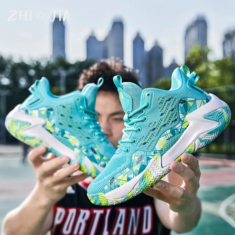 أحذية كرة سلة رجالية مضادة للانزلاق ومقاومة للاهتراء ، حذاء رياضي شبكي يسمح بمرور الهواء ، حذاء كاجوال ، عصري ، خريف ، كبير جدًا