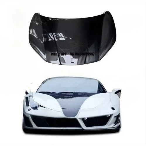Tuning Parts Msy Style Carbon Fiber Car Front Hood Engine Cover for Ferrari 458