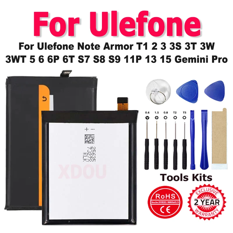 

S9Pro Armor2 Armor13 Armor15 Note11P Battery For Ulefone Note Armor T1 2 3 3S 3T 3W 3WT 5 6 6P 6T S7 S8 S9 11P 13 15 Gemini Pro