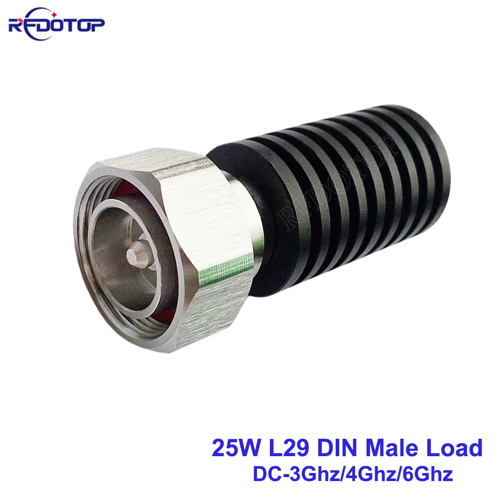 

25W L29 DIN Male Plug 3Ghz/4Ghz/6Ghz RF Coaxial Termination Dummy Load 50 Ohm Connector Socket Brass Straight Coaxial RF Adapter