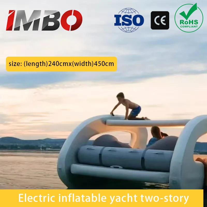 Oil-powered Electric inflatable yacht two-story Heavy-Duty Double Layer Inflatable Boat High-Pressure PVC for Water Sports
