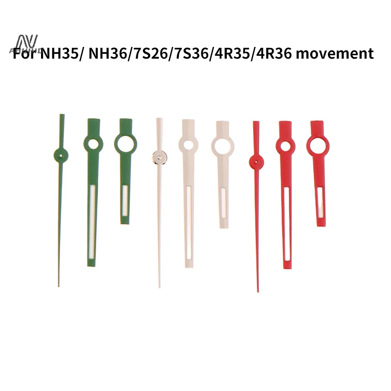 1 Set Watch Accessories Modified Watch Hands Green Luminous Logbook Needle Silver Gold Rose For NH35/NH36/4R/7S Movement