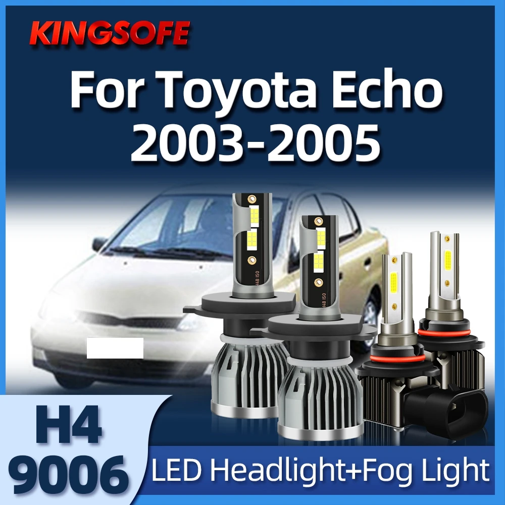 

KINGSOFE Led Headlight Turbo Lamps Car Bulbs H4 9006 Auto Fog lights 6000K For Toyota Echo 2003 2004 2005