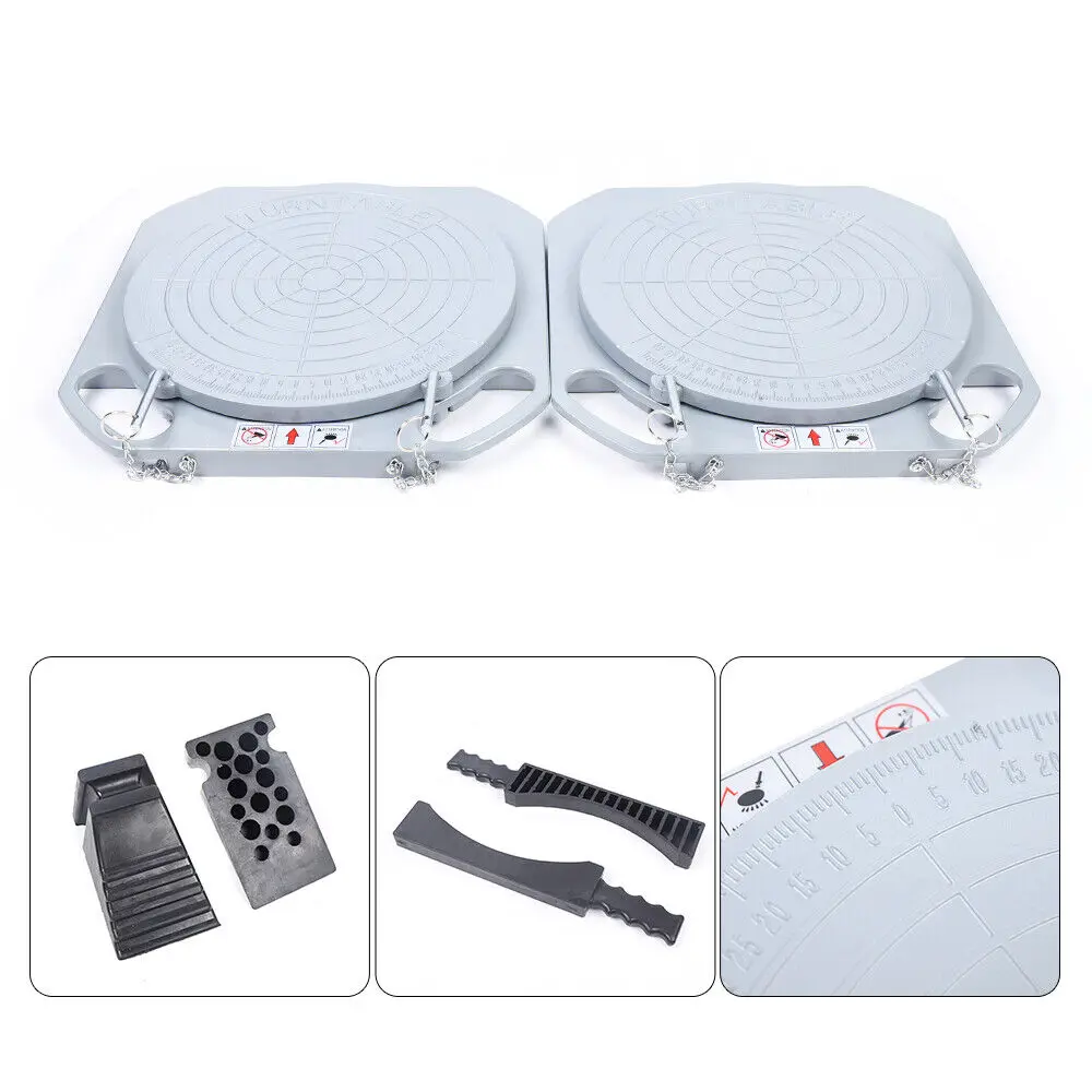 Pair 5 Ton Wheel Alignment Turn Plates Car Truck Front End Wheel Tool Durable