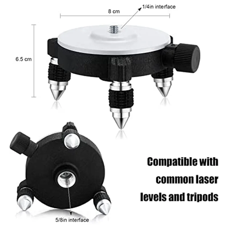 360°Adjust Laser Level Adapter Rotating Base for Laser Level Tripod Connector Pivoting Base Fine Tuning Holder