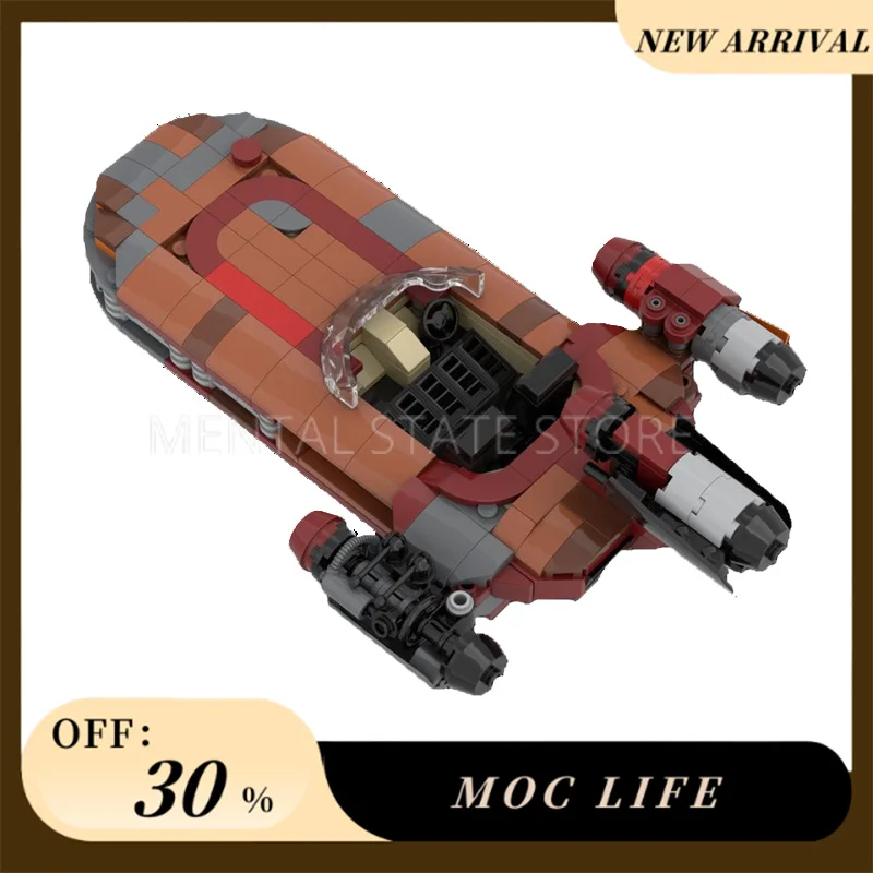 NEW 377PCS Customized MOC X-34 Landspeeder Building Blocks Technology Bricks DIY Creative Assembly Education Toys Holiday Gifts