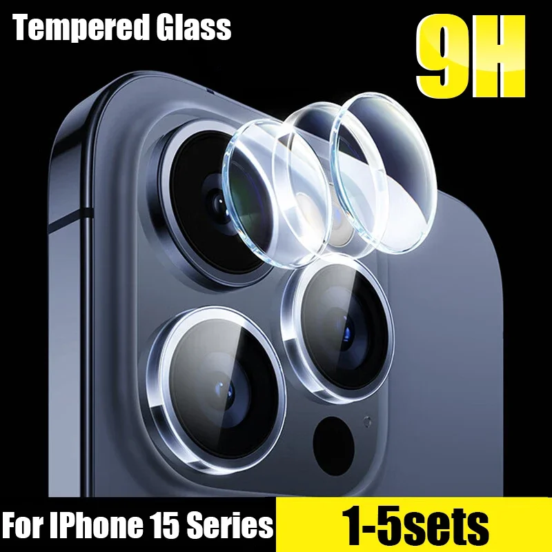 Protectores de pantalla de lente de cámara de vidrio templado diamante para IPhone 15 Pro 15 Pro Max 15 Plus películas de lentes irrompibles e inastillables