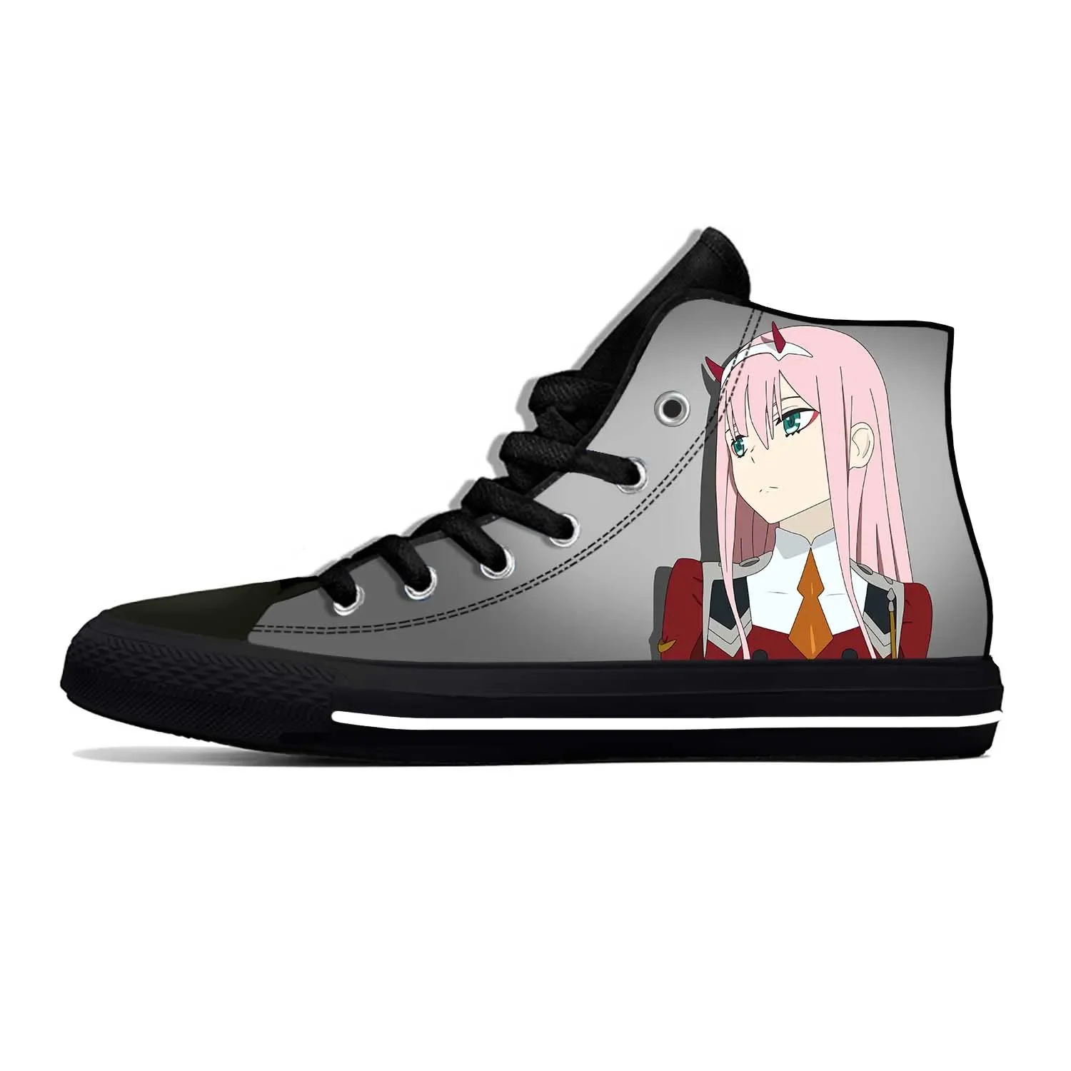 

Hot Japanese Anime Darling In The Franxx Zero Two Casual Cloth Shoes High Top Lightweight Breathable 3D Print Men Women Sneakers