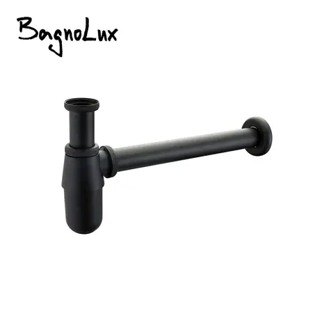 Bagnolux Luxurious P-Trap Old Style Solid Brass Wall Siphon Bottle Trap With Basin Pop Up Waste Plumbing Tube Factory Direct
